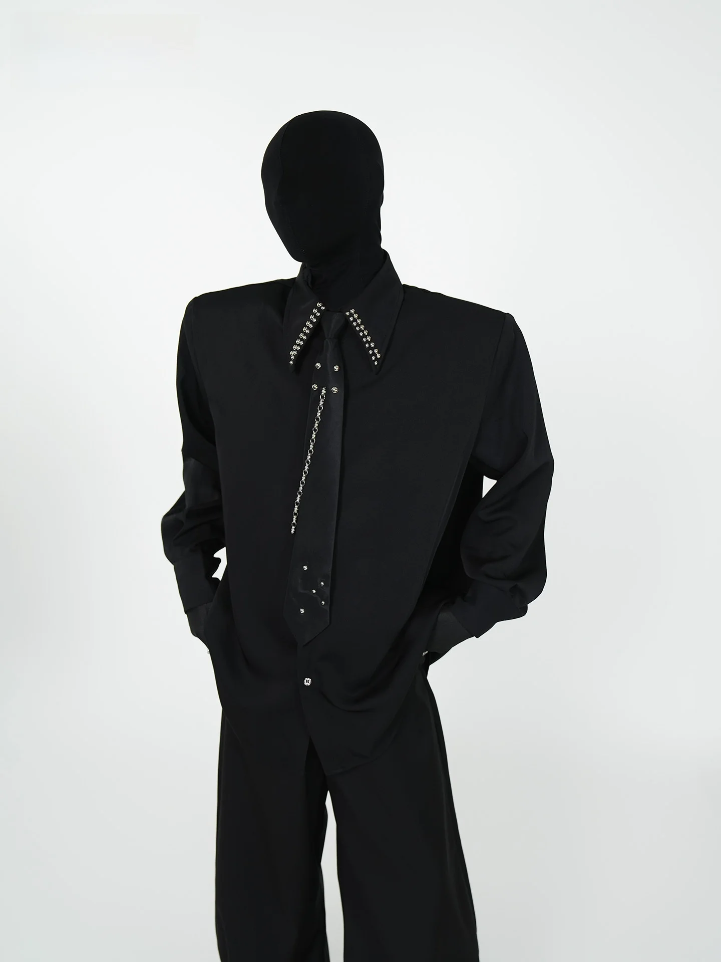 

Мужская рубашка Ve2 Advanced с прямыми плечами и длинными рукавами, со съемными накладками на плечах, открытый кардиган, несминаемая, с завязками