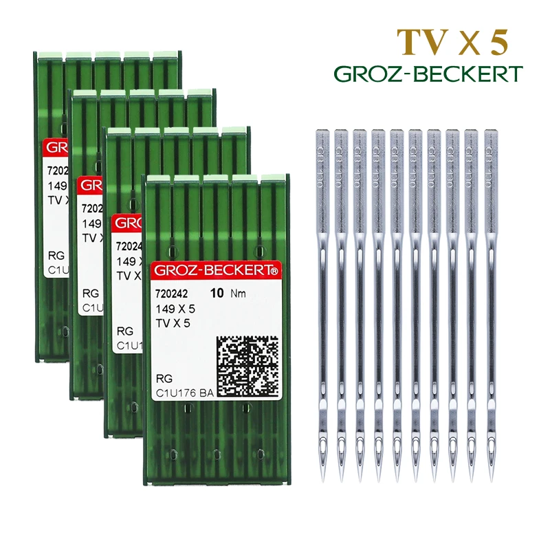 

50 PCS TVX5 Groz-Beckert Needle 62X45 149X5 For Double Needle Chain Stitch Sewing Machine SY4107