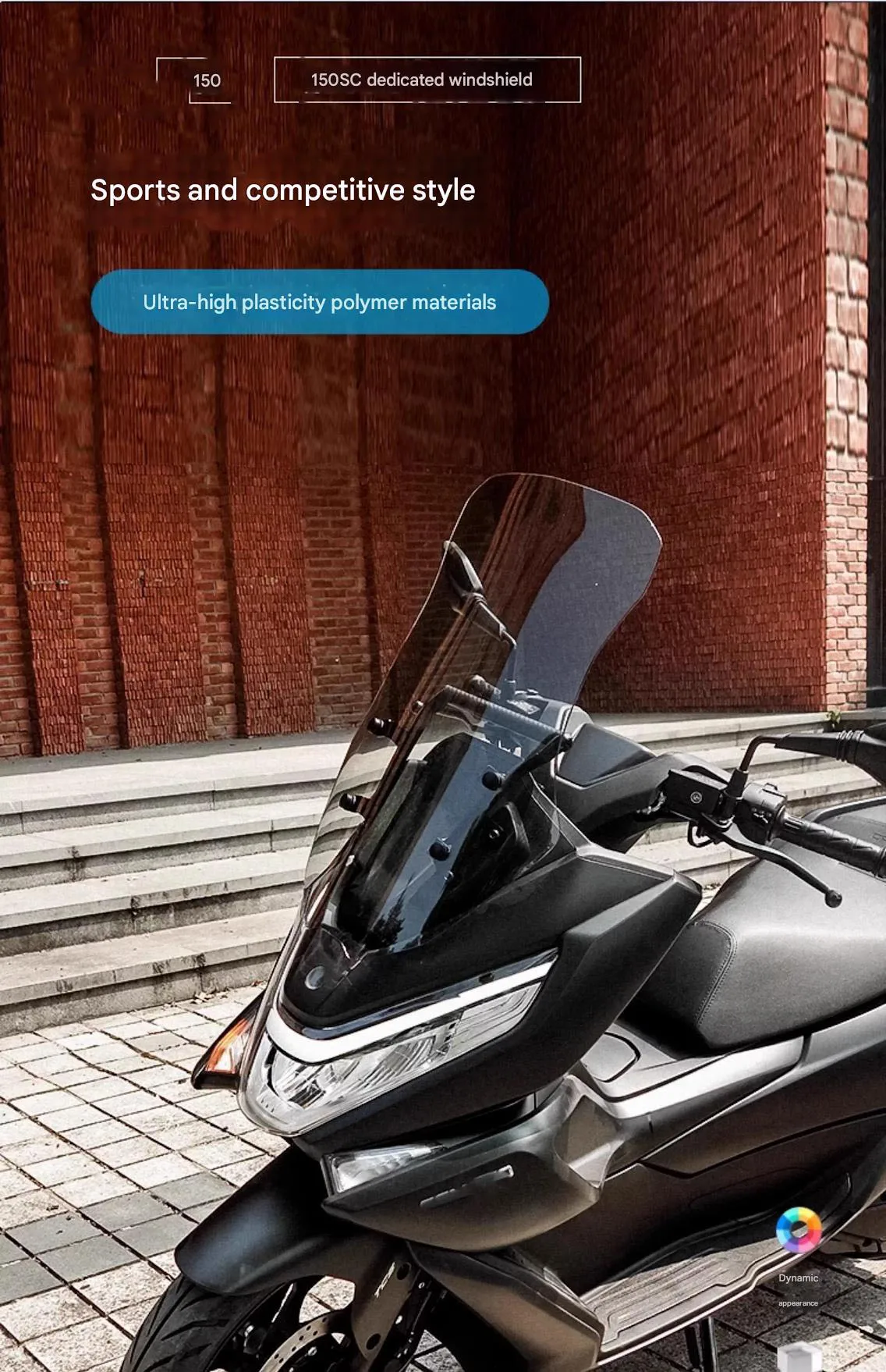 Tall Wind Deflector Compatible with CFMOTO 150SC, Upgraded Windshield & Easy Bolt-On Mount