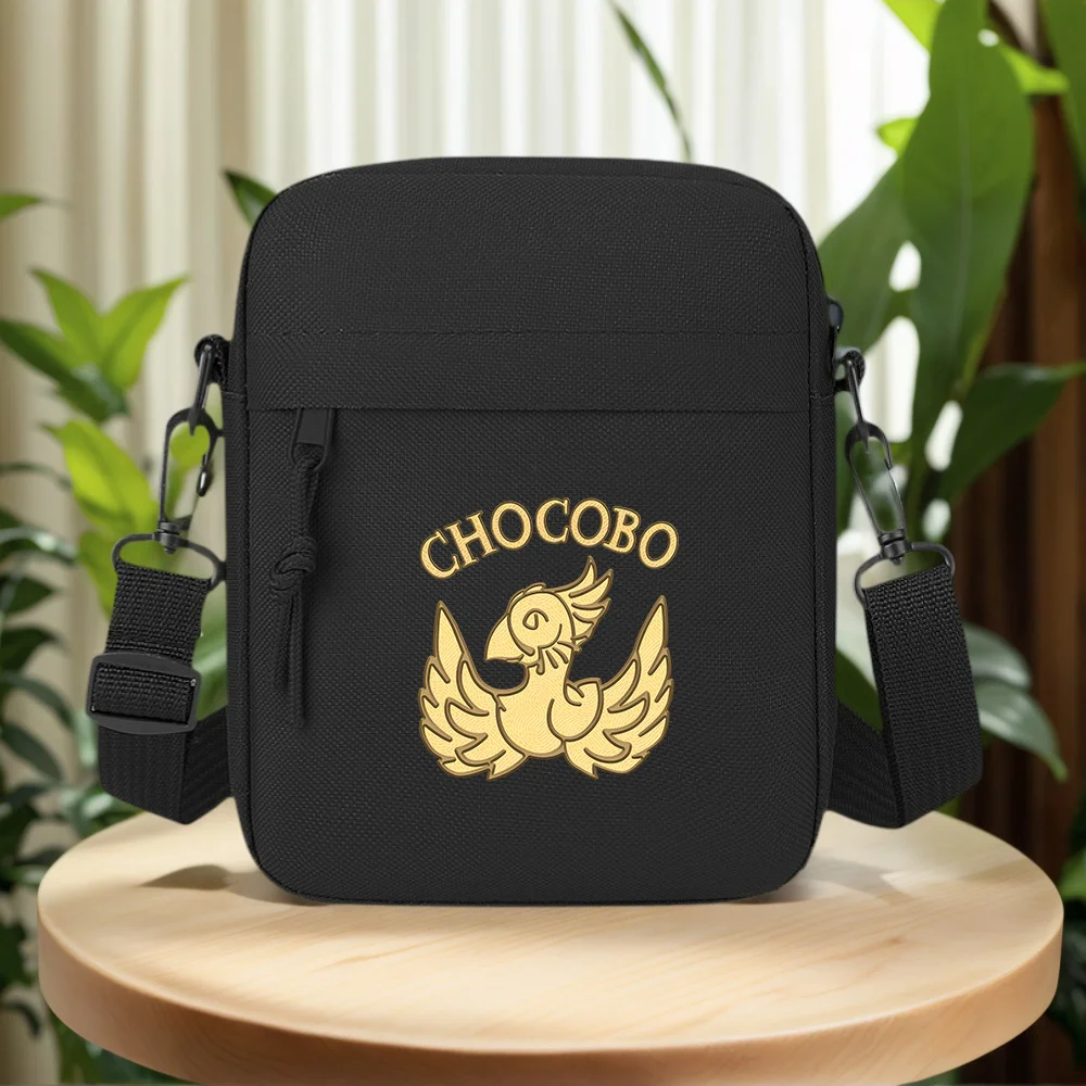 Golden bird emblem with word Men Crossbody Bag Single Shoulder Women Cartoon Anime Film Printing Design Unisex