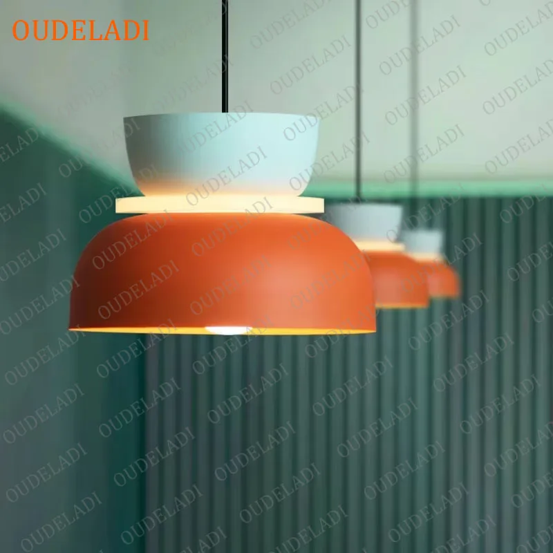 

OUDELADI Suspension lamp Modern Pendant Lights Bedside Living Bedroom Study Bar Dining Room Macaron Decor Lighting Fixture E27