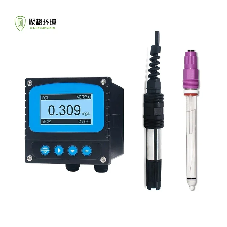 

Online Membrane Free Chlorine Meter Polarographic PH Compensation Residual Chlorine Controller Analyzer For Swimming Pool