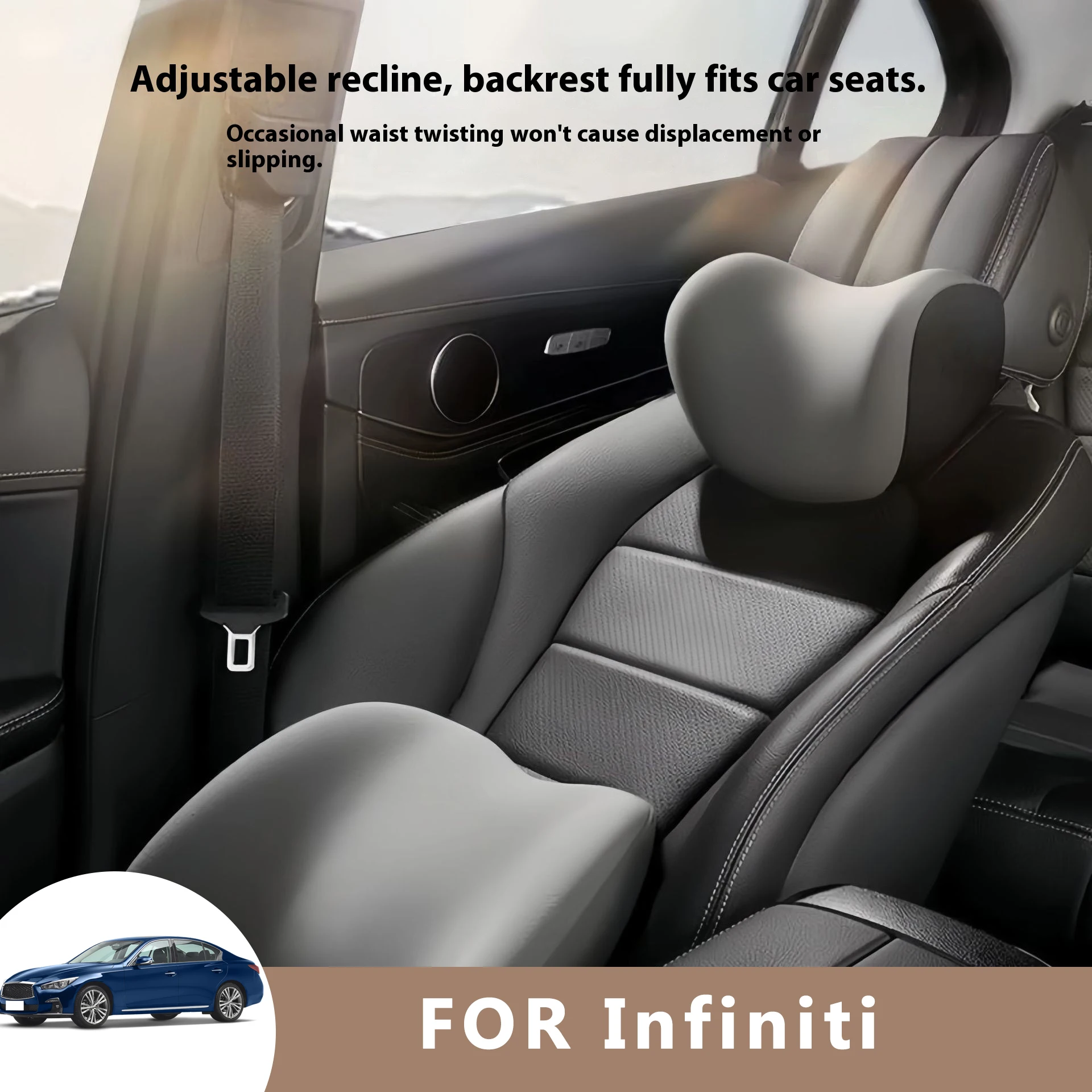 

Car Neck Pilow Protector Auto Seat Headrest Soft Waist Cushion Neck Cushion Backrest Lumbar Support for Infiniti Q50L QX50 QX5