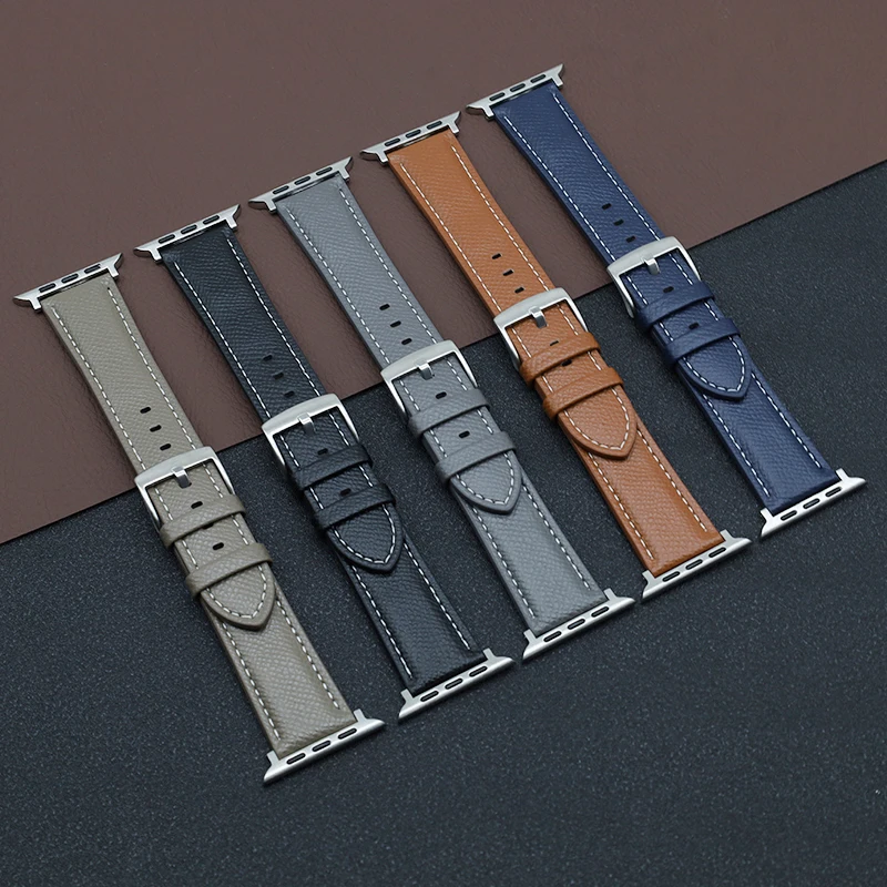 PU Leather Bracelet For Apple watch band 45mm 44mm 41mm 40mm 42mm 38mm Ultra 2 49mm Correa Strap iWatch series 9 8 7 6 SE 5 4 3