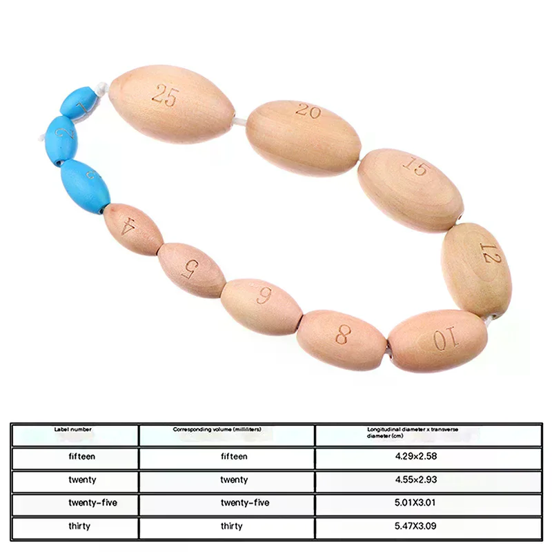 12 Kinds of Size Wooden Orchidometer Testis Volume Meter Measurement for Measure Male Tanner Stage