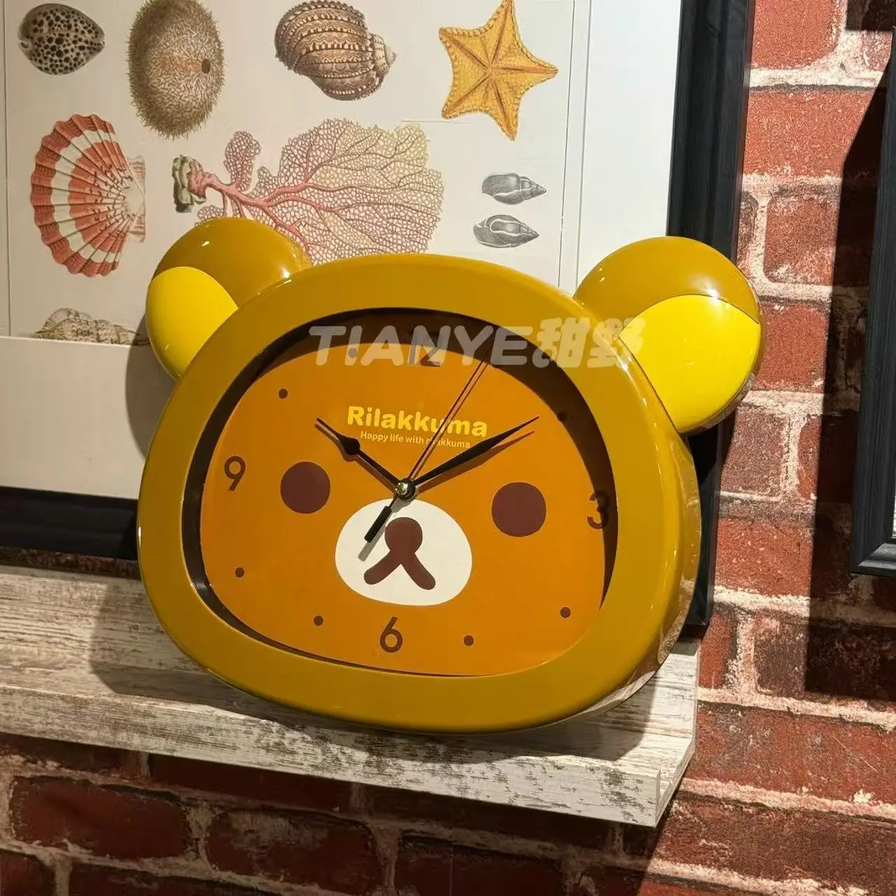 Cute Cartoon  Anime Rilakkuma Peripheral Wall Clock Alarm Clock  Bedroom Sweeping Second Quartz Clock Silent Clock Living Room view 3