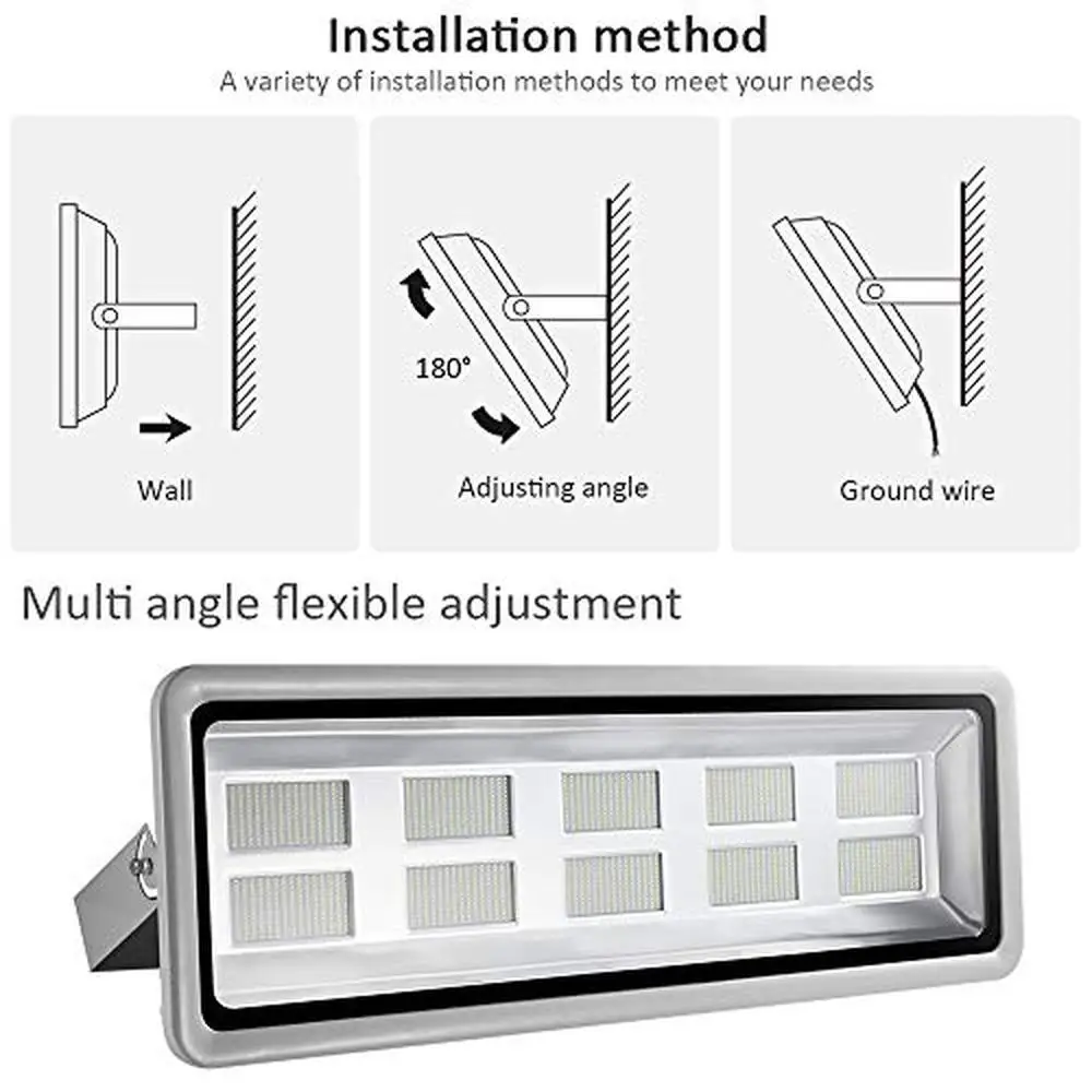 Holofote LED 1000W 110000 lm Paisagem Exterior Segurança Trabalho Garagem Jardim Gramado IP65 À Prova D 'Água Longa Vida de Serviço Alta