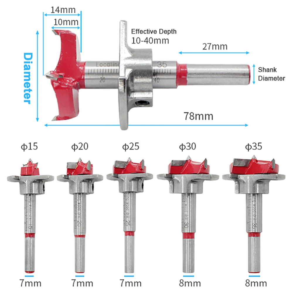 

15-35mm Hinge Hole Drilling Jig kit Guide Locator Tool Woodworking Hole Opener Locator for Door Window Cabinet Carpentry Tools