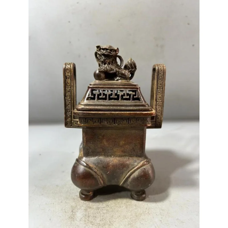 

Антикварная медная патина Тянь Ши курильница старая медная курильница гостиная офис дзен орнамент курильница орнамент