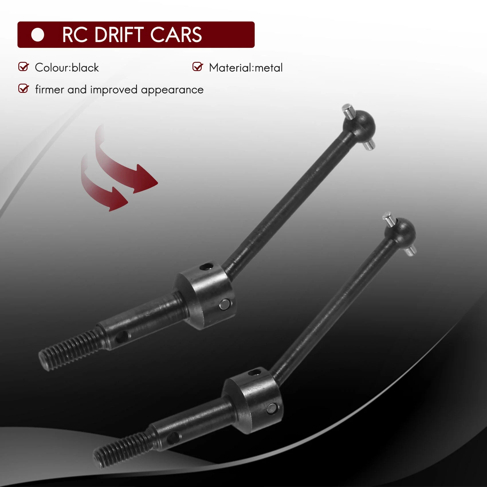 Eje oscilante Universal de Metal CVD 53792 para coche de control remoto, piezas de actualización para Tamiya TT-01 TT01 TT-02 TT02 TA04, 1/10