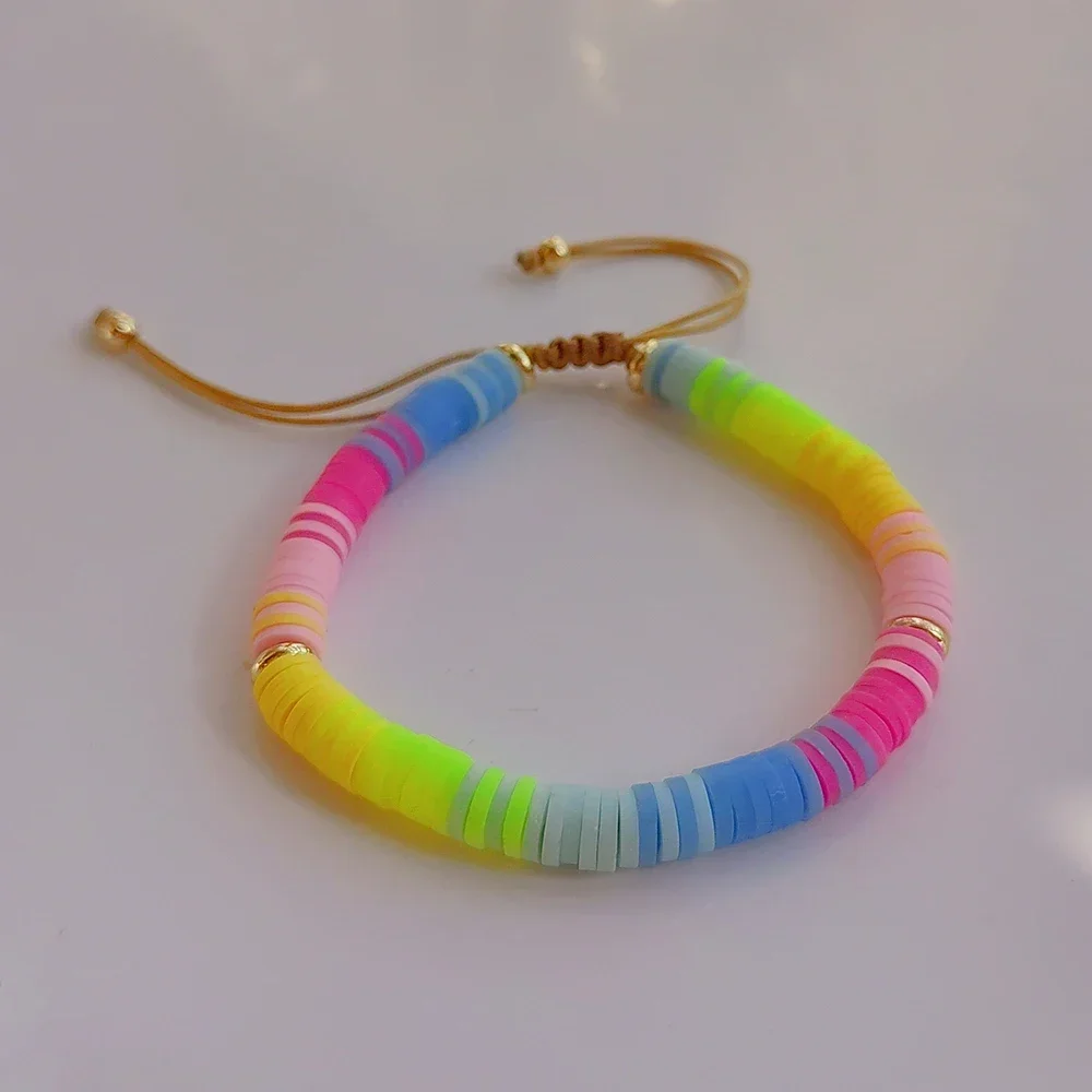 KKBEAD New In Heishi Disc Beads Bracelet Jewelry for Women Fall and Winter Polymer Clay Beaded Bracelets Armbanden Bijoux