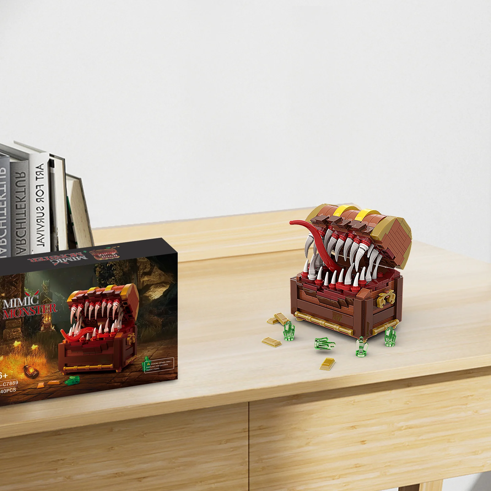 Серия игр Mimic Treasure Chest Monster, набор строительных блоков, MOC сборка, строительная игрушка в подарок для взрослых и детей, 340 шт.