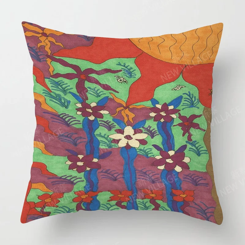 النباتات الاستوائية نمط وسادة مجموعة غرفة نوم مقهى ديكور ins نمط غرفة المعيشة أريكة وسادة مجموعة رمي المخدة 40x40 سنتيمتر 45x45 سنتيمتر #5