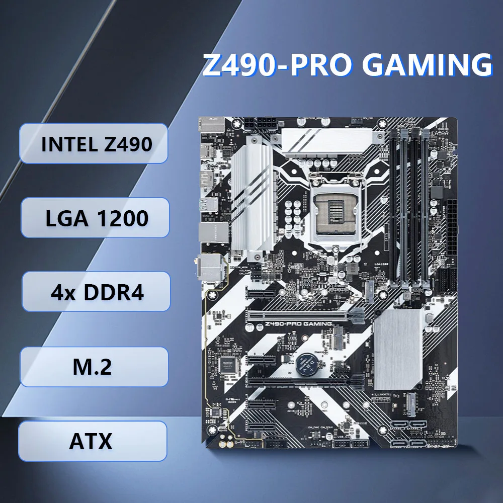 

Материнская плата Z490-PRO GAMING Intel Z490 LGA 1200 4×DDR4 PCI-E 3.0 ATX, поддержка процессоров i9-10900K, i5-10600, i3-10300, i3-10100F