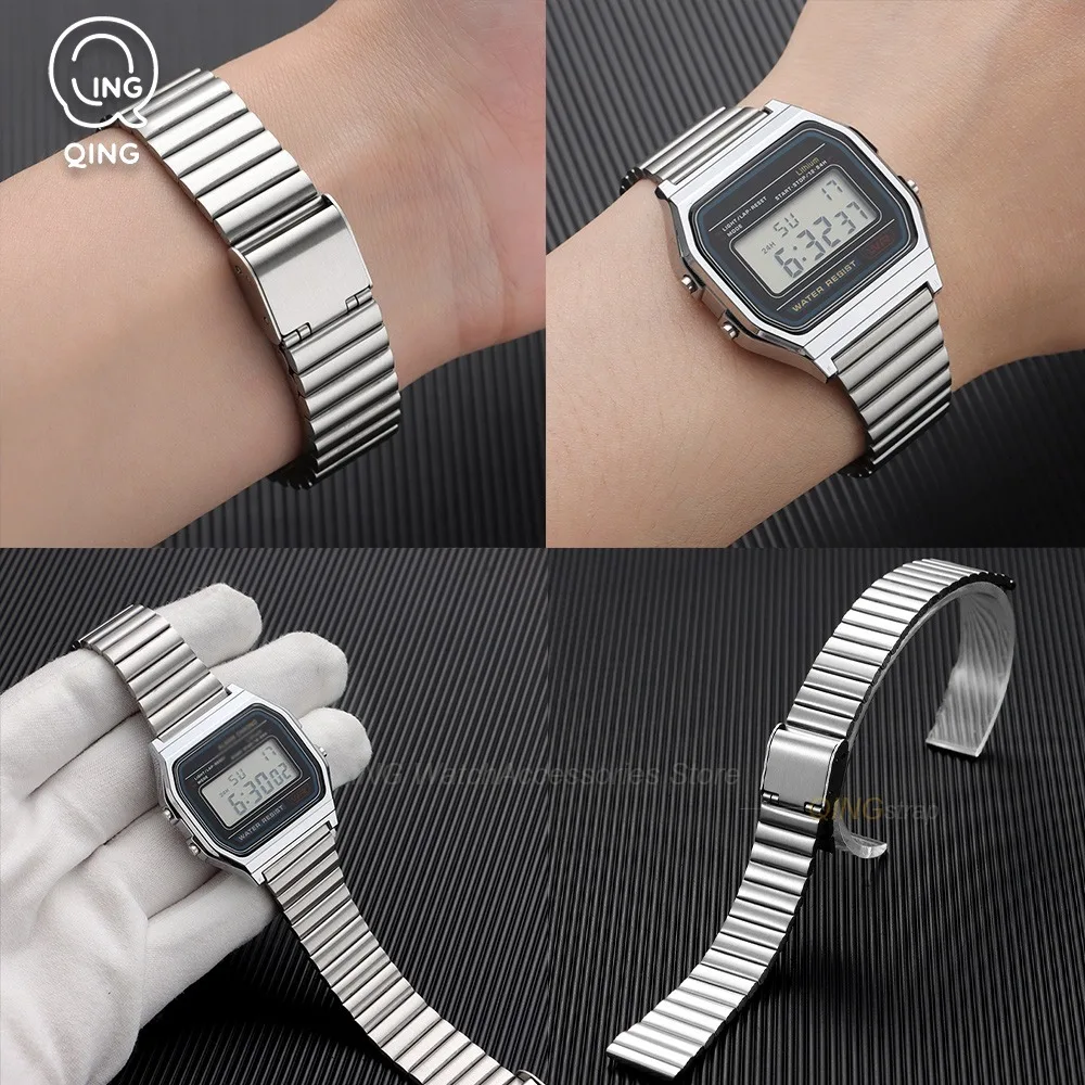 10/12/14/16/18/20mm Stainless Steel Watch Strap Watch Band Bracelet for Men Women Universal Replacement Wristbelt Strap Bracelet