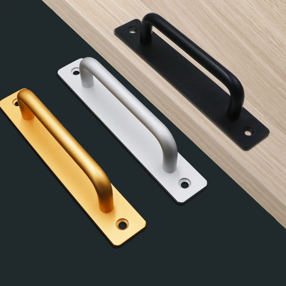 Sliding Door Handle Aluminum Alloy Pull Push Door Handle For Gate Toilet Door Non Perforated Door Window Handles Wood Doors Grip