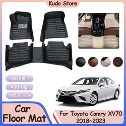 For Toyota Camry XV70 Daihatsu Altis 2018~2023 Car Floor Mat Custom Foot Parts Leather Panel Liner Cover Rug Interior Accessorie