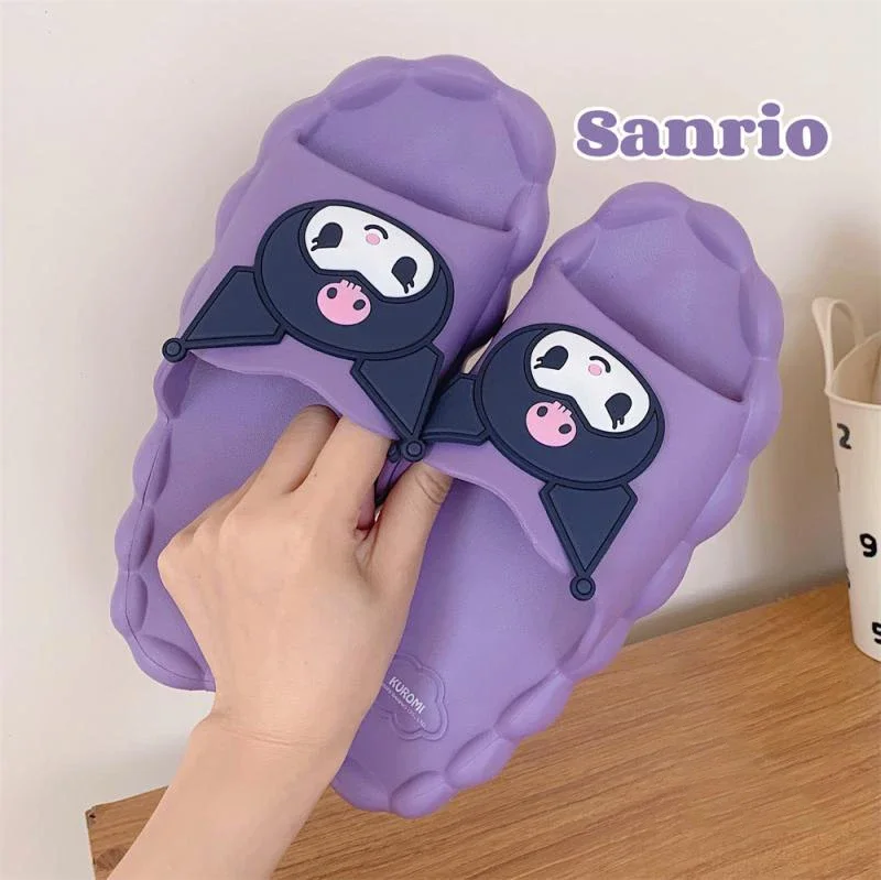 

Anime Kawali Sanrio Kuromi Cartoon Slippers Cloud Soft Sole Home Shoes Bathroom Summer Sweet Cute Toys Birthday Gift For Girls