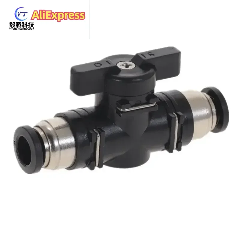 1 piece of manual valve switch valve BUC-4/6/8/10/12mm black hose pneumatic quick connector rotary switch