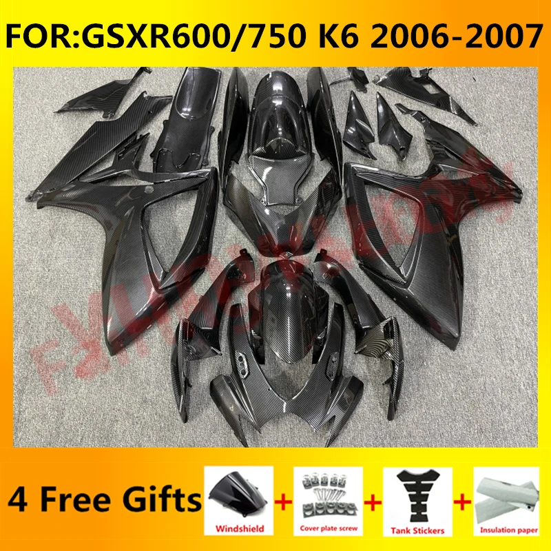 

NEW ABS Motorcycle Whole Fairing kit fit for GSXR600 750 06 07 GSXR 600 GSX-R750 K6 2006 2007 full Fairings carbon fiber paint