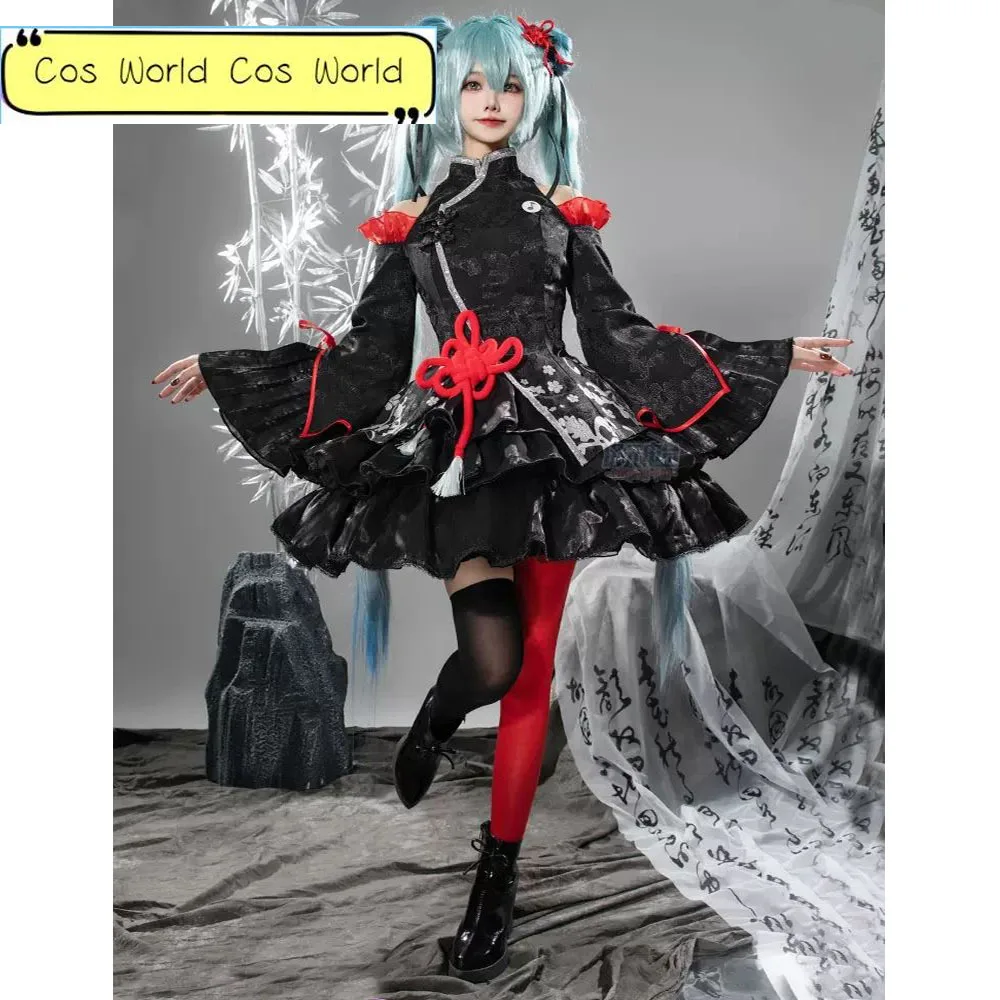 

Miku Fashion Chinoiserie Dress Outfits Costume 39Culture Miku Lolita Cute Anime Dress Women Girls Halloween Uniform Set Wig