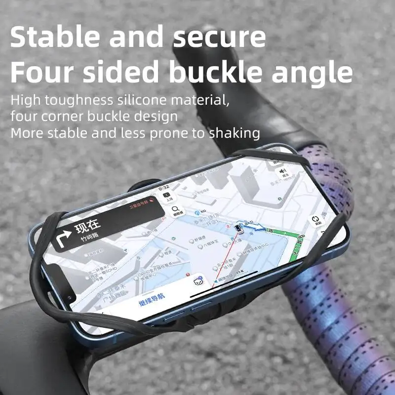 Universal Silicone Bike Bicycle Motorcycle Mount Holder Handlebar Cell Phone Clamp - view 3
