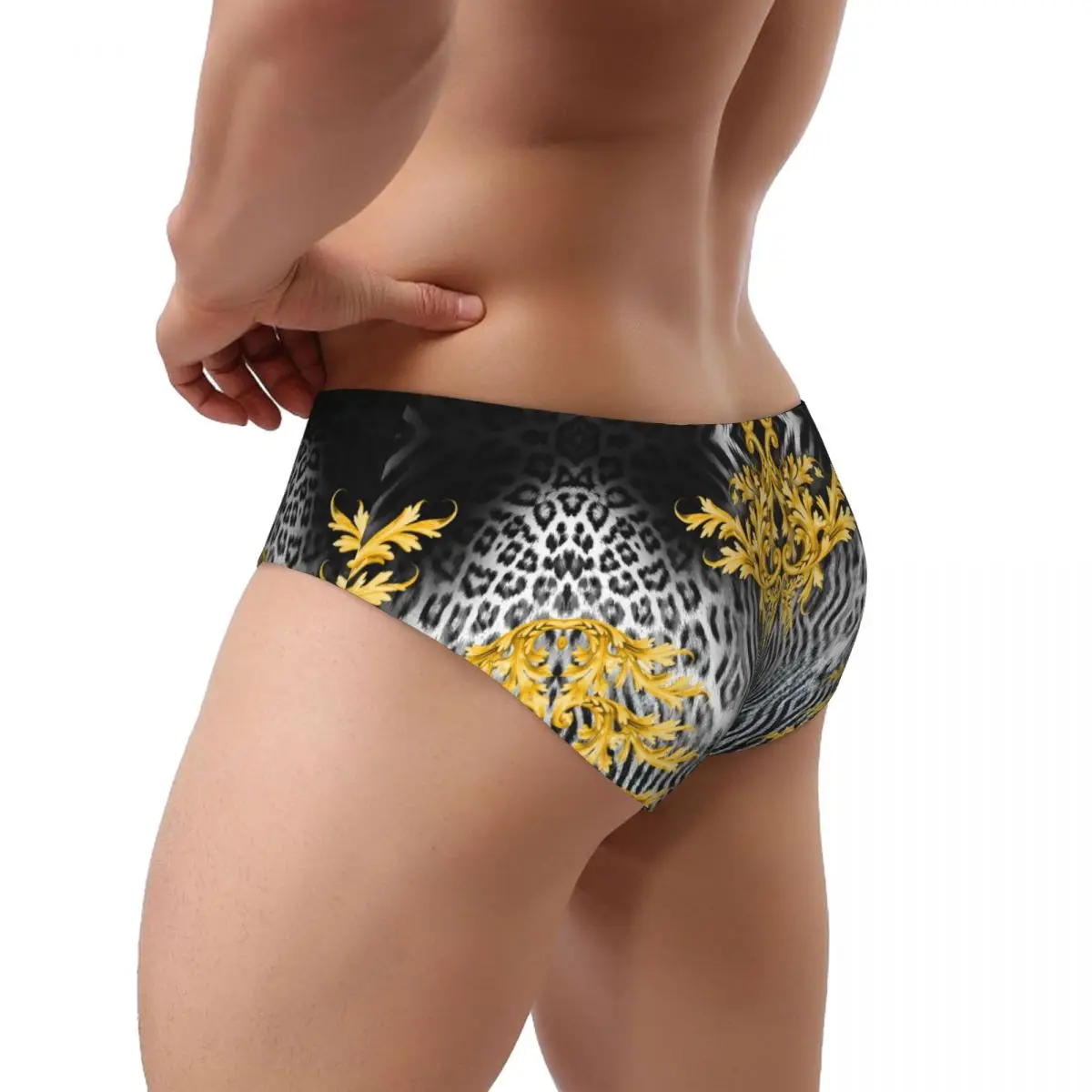 Culotte en Forme de Triangle Baroque localité pour Homme, Sous-vêtement Respirant avec Peau d'Animal Mixte