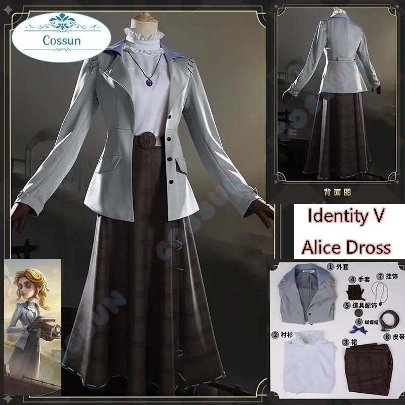 

Game Identity V Alice Dross Cosplay Costume Journalist Cosplay Women Cute Party Suit Halloween Uniforms