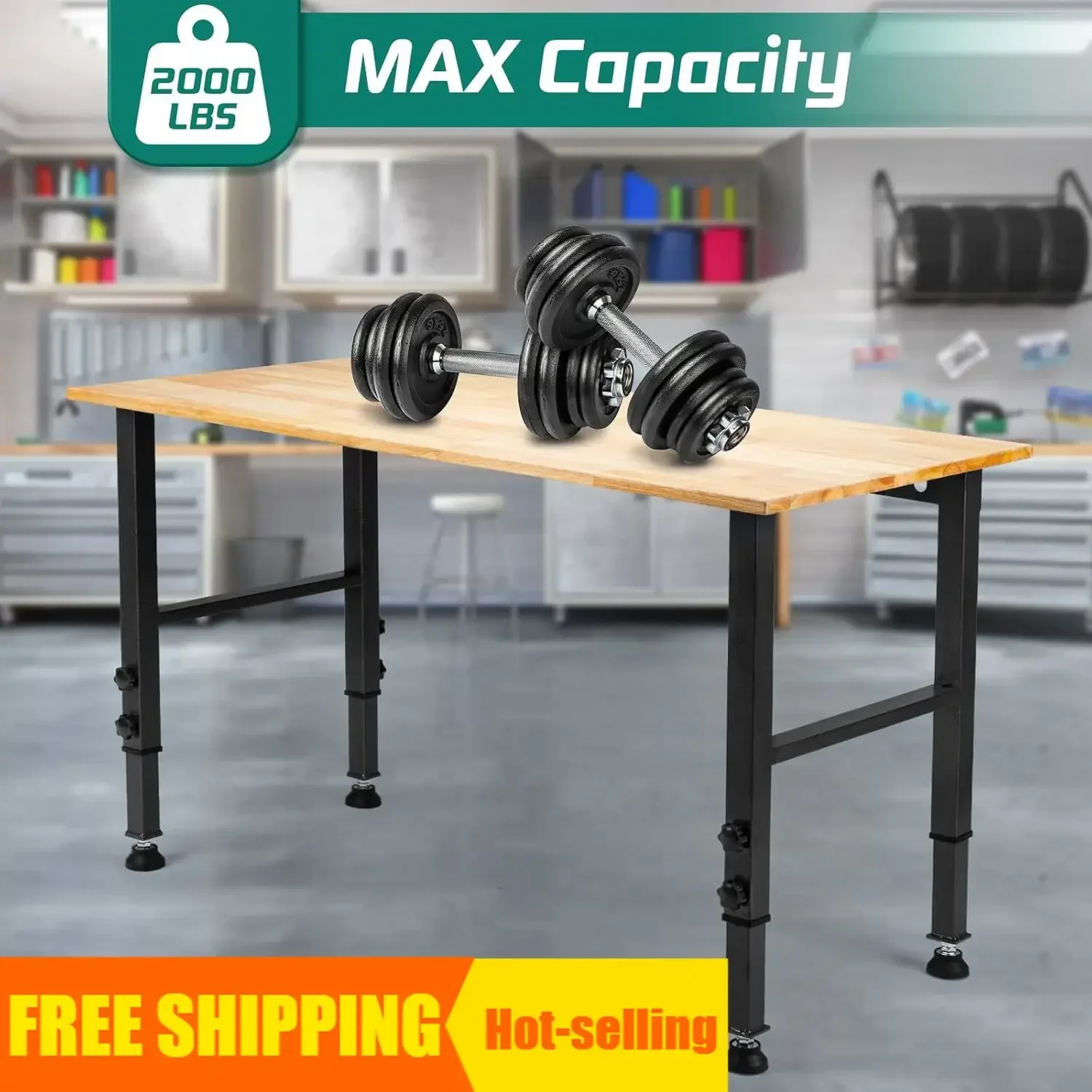 

Горячие продажи! Эксклюзивное предложение: 48-дюймовый регулируемый верстак, сверхпрочный, грузоподъемность 2000 фунтов, из массива дерева, подходит для мастерской.