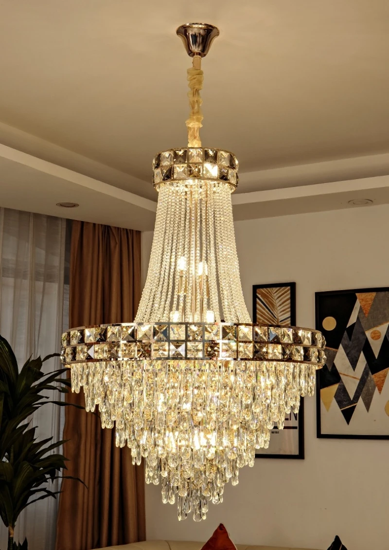 

Роскошная хрустальная люстра для виллы, декоративное освещение для гостиной и лестницы