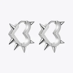 ENFASHION Spike Heart Shape Earring Stainless Steel Silver Color Hoop Earrings Pendientes Mujer Fashion Jewelry Party E221369