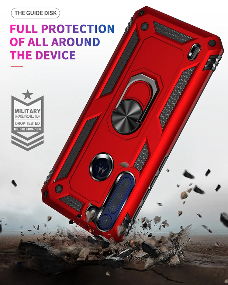 Shockproof Car Magnetic Phone Case For Motorola Moto One Macro Fusion Action Vision G 5G Ace UW P40 Power Plus Holder Back Cover