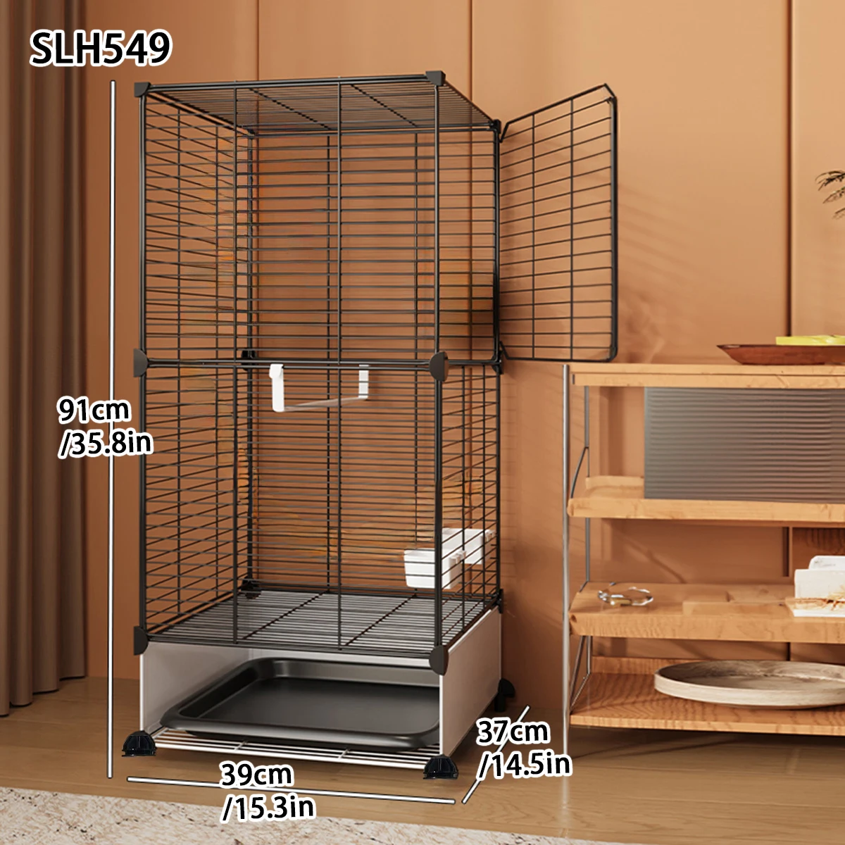 Household Large Tiger Skin Cockatiel Luxury House Splash-Proof New Small Thrush Dadan Myna Black Iron Bird Cage