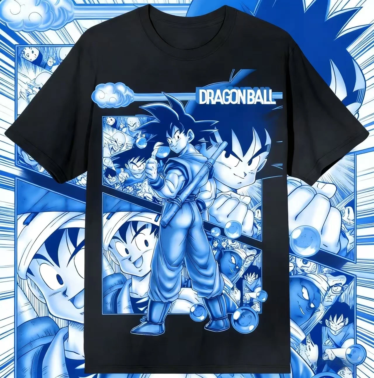 

Летняя футболка оверсайз 2026 с принтом «Драгон Болл: Детство Укуна» из винтажного хлопка, повседневный топ для взрослых и детей с мотивом волшебной палочки Жуи