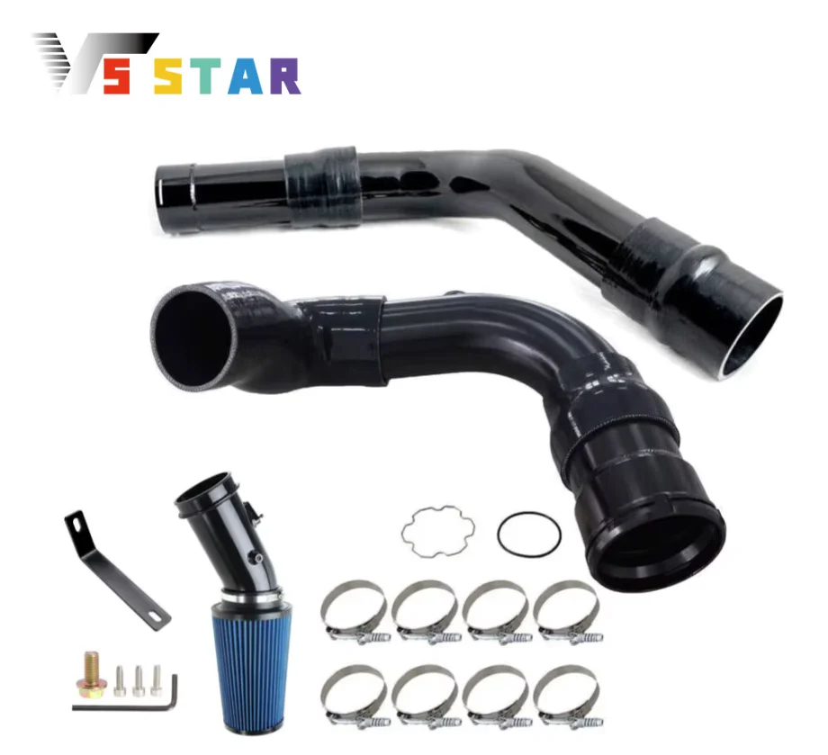 

Высококачественная труба турбоинтеркулера + комплект впуска холодного воздуха с гаечным ключом для Ford F250 F350 F450 Super Duty 6,7 л 2011-2016 гг., черный