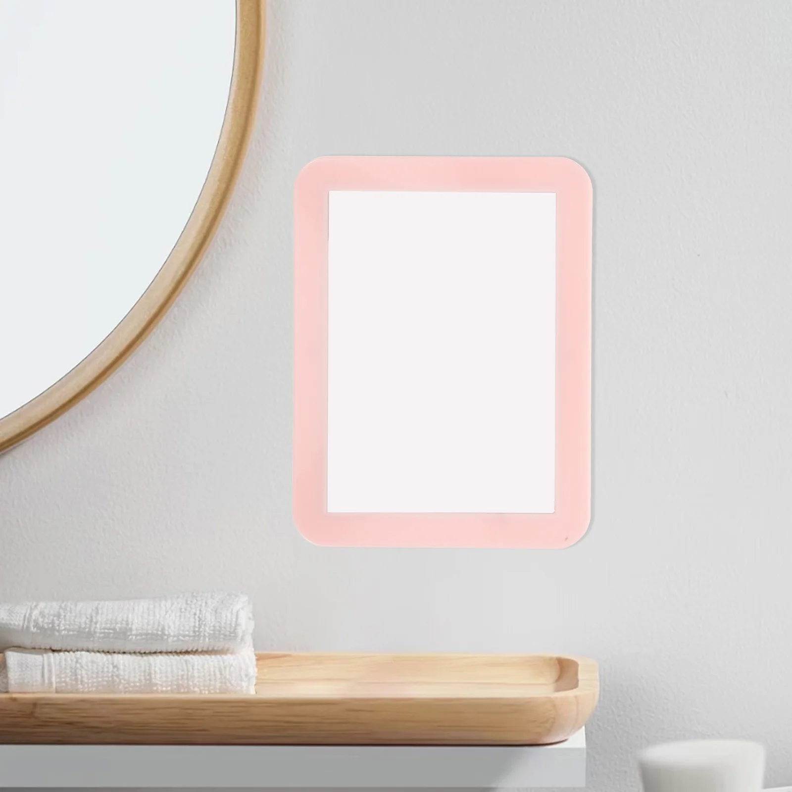 Plastic Magnetic Makeup Mirror Rectangular Multi-purpose That Can Be Attached to The Iron Cabinet (pink) Locker Magnets Girl