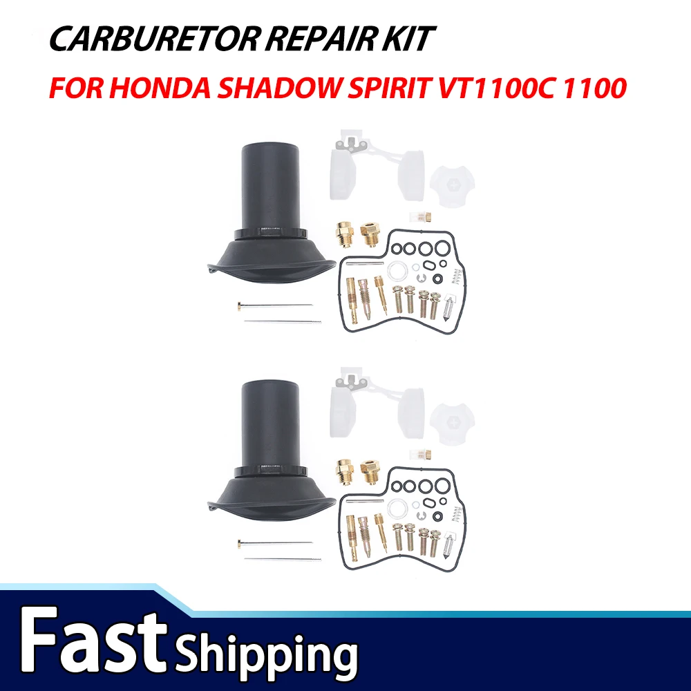 Carburetor Repair Rebuild Kit For Honda Shadow Spirit VT1100C 1100 Motorcycle Carb Overhaul Set Gasket O-Ring Jets Needle
