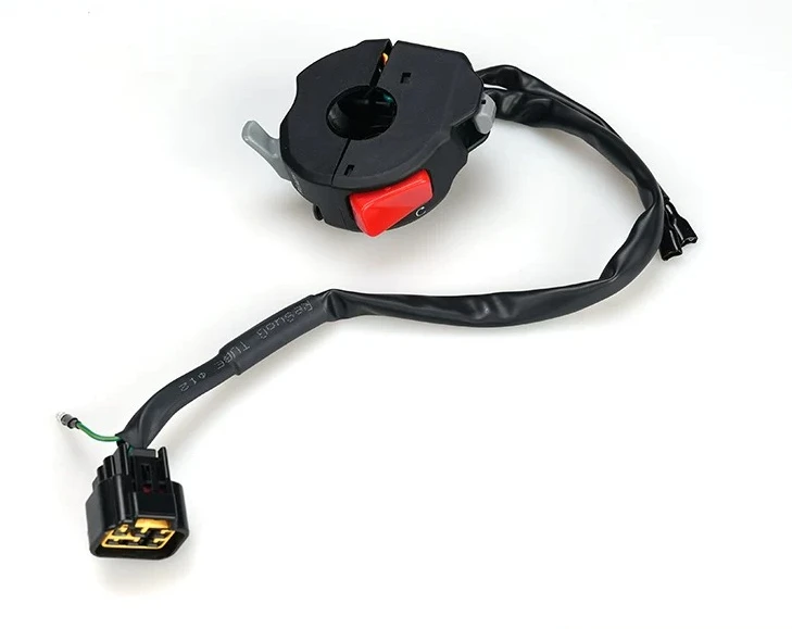 Motorcycle Handlebar Control Switch Assembly Start Stop Button Harness Replacement Modification Accessory