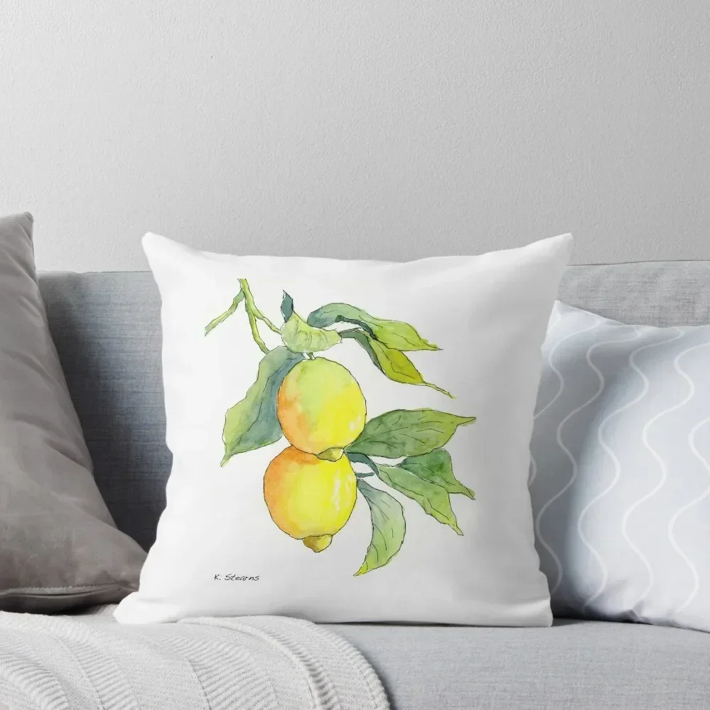 Lemon Dangle Watercolor Painting Throw Pillow Christmas Pillow Sofa Covers For Living Room pillow