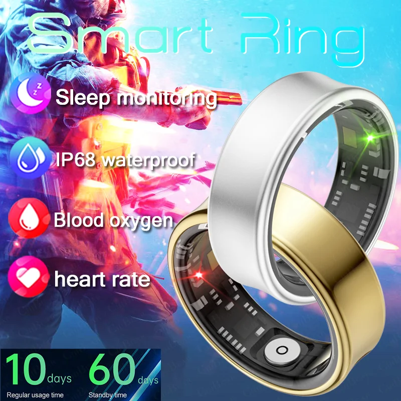 

Для Samsung Smart Ring сердечного ритма артериального давления кровяное кислородное монитор сна водонепроницаемый Smart Ring женщин мужчин для Android IOS 2024