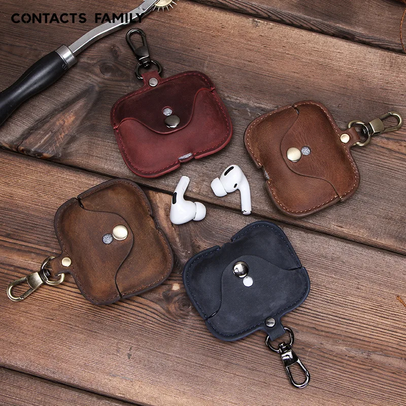 Leather's Is Suitable for AirPods Pro Earphone Cover All-inclusive Snap-button Clamshell Bluetooth Earphone Cover