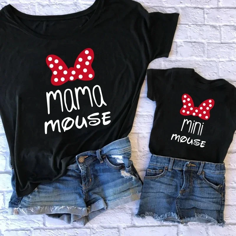 Mother kids Tshirt MAMA & MINI mommy and daughter matching clothes baby girl clothes Fashion cotton family T Shirt Short Sleeve