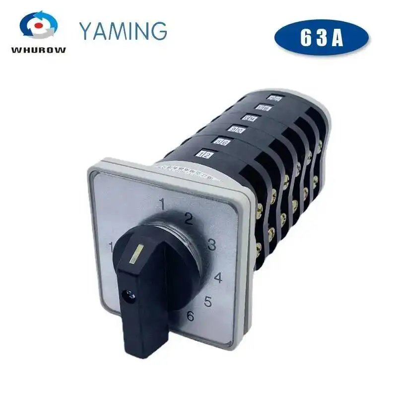 KDHC-63/6*10 Rotary Cam Switch 10 Position 6 Pole Levels Changeover Selector 63A Bx6 Welding Machine Manufacturer