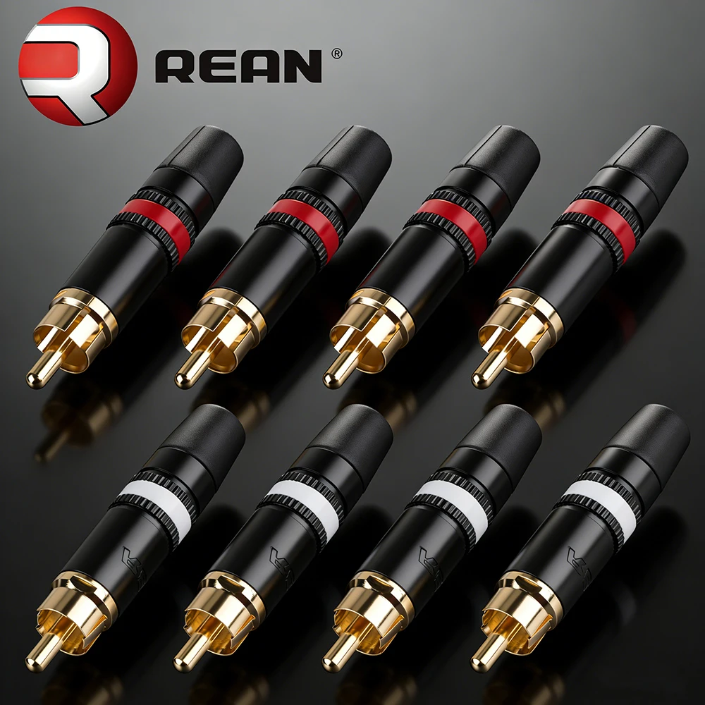 ▲Neutrik REAN NYS373-2 NYS373-9 RCA Male Plug Gold Contacts Metal Shell Professional Audio Connector for Amplifier CD Player DIY
