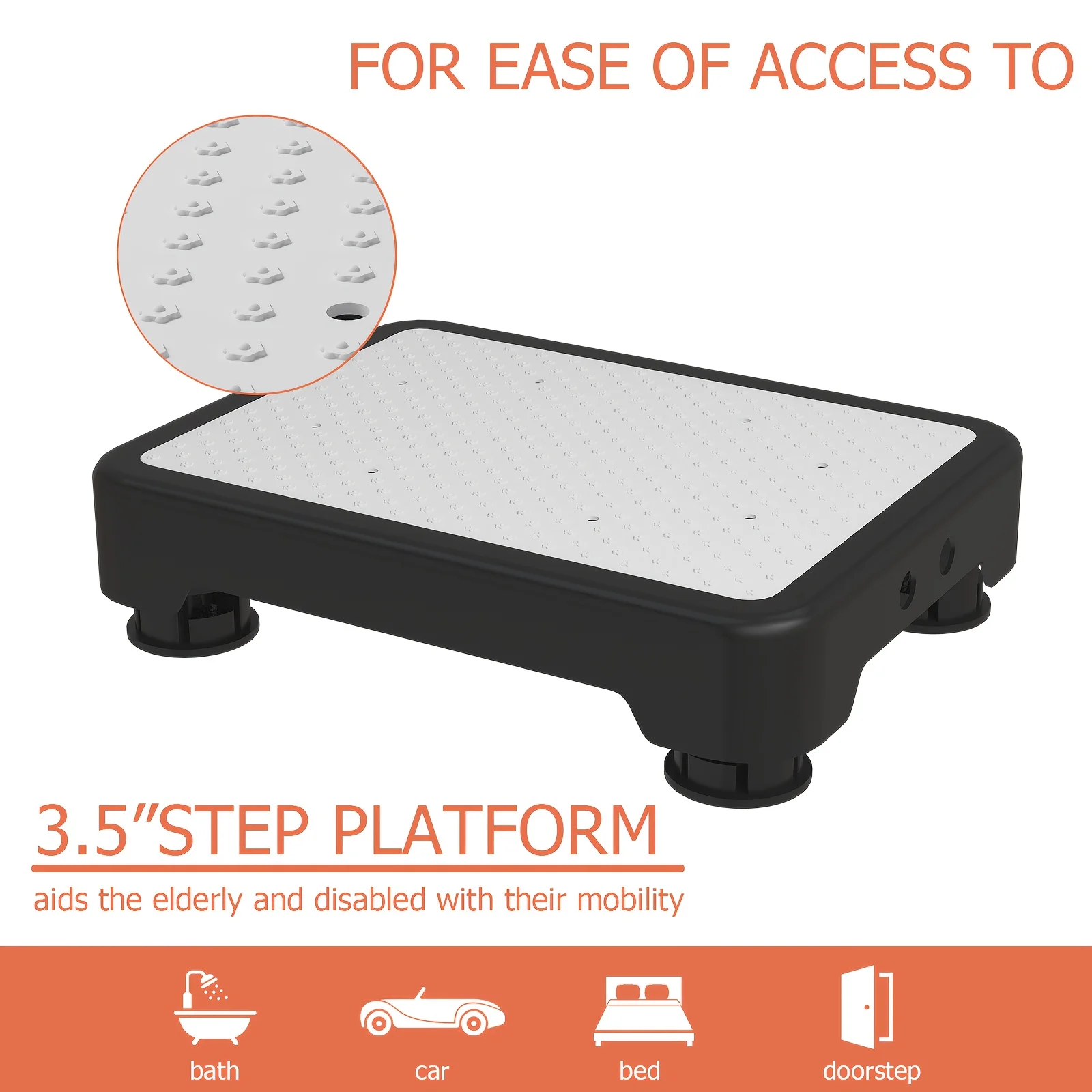 مقعد متدرج عالي التحمل، مساعد قائم محمول غير قابل للانزلاق للاستخدام الداخلي/الخارجي. لكبار السن والكبار.