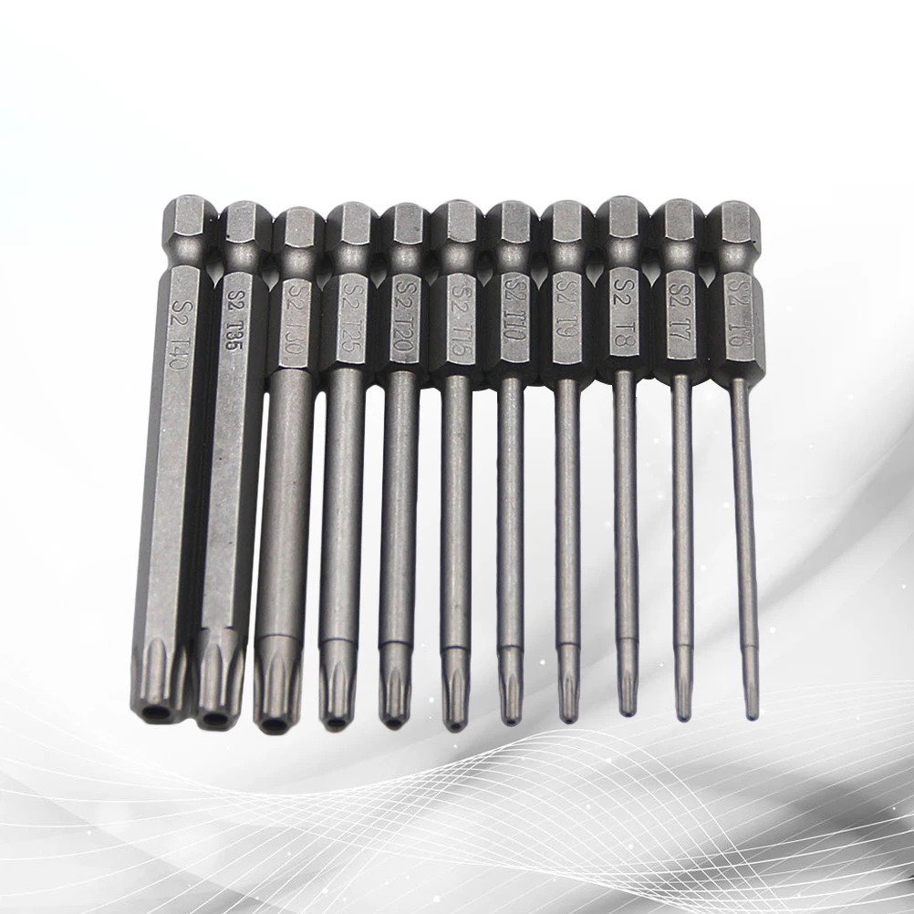

11 pcs Handle Magnetic Screwdriver Bits Extended Plum Head S2 Steel Electric Drill Combination Tools WearResistant