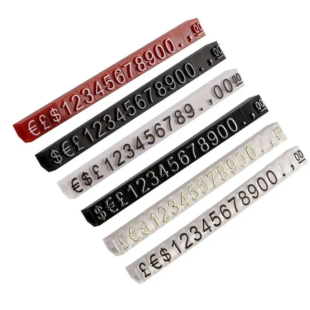50pcs 4*6mm Jewelry Pricing Cube Angled Set Small Pricing Block Kit Number Price Label Tag Price Display Stand