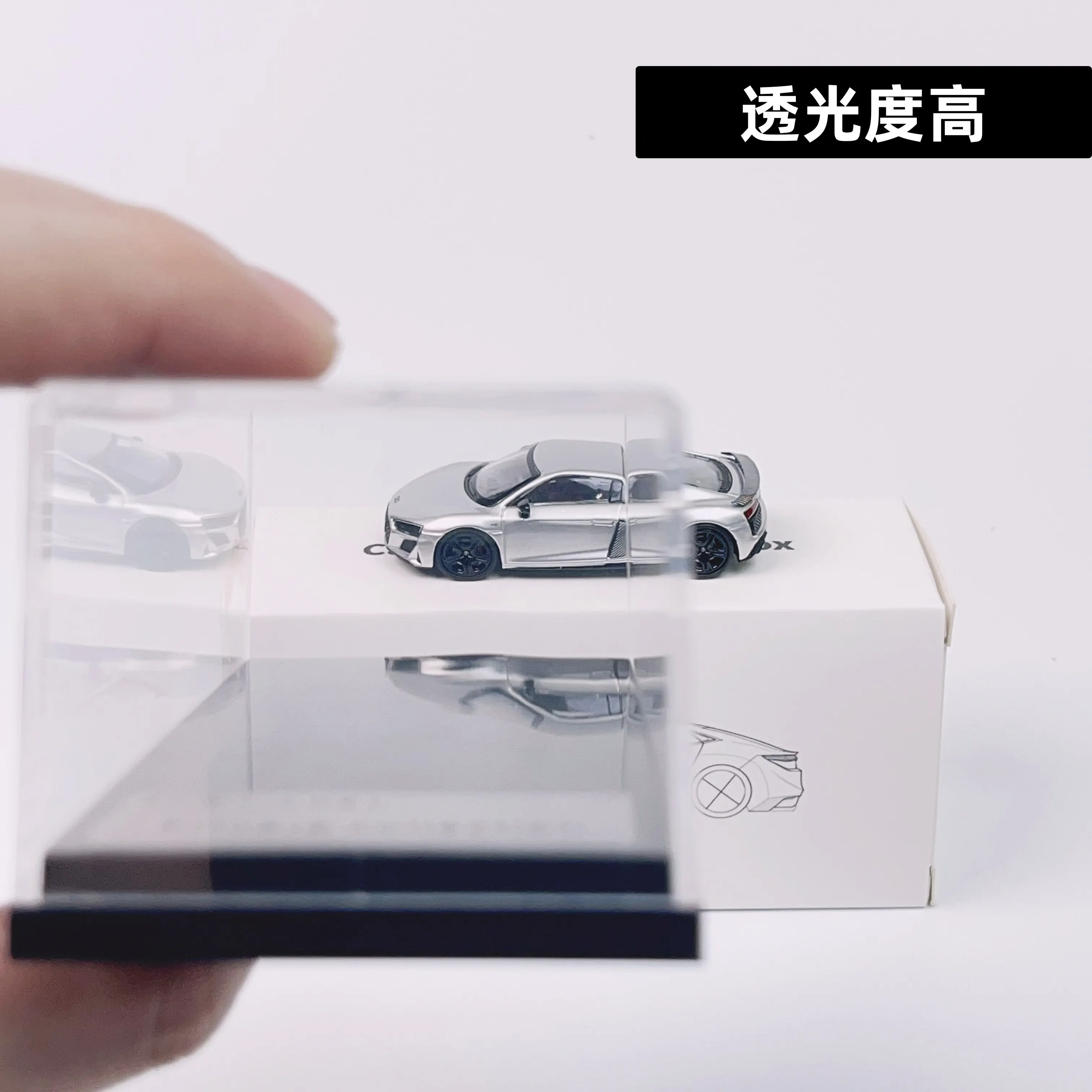 1:64 scale model storage box with thick acrylic cover for dust protection and high-definition dust prevention