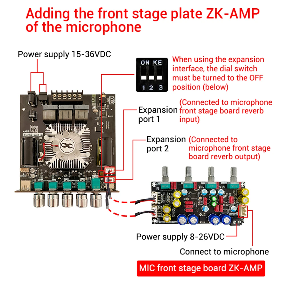 ZK-HT21-3G Bluetooth 5.0 subwoofer amplifier 160Wx2+220V 2.1 channel audio stereo subwoofer amplifier TDA7498E DC15~36V