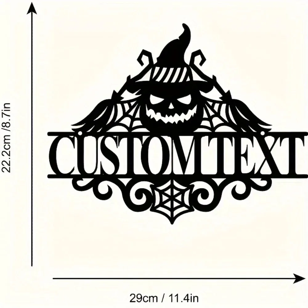 Cheerful Festive Personalized Halloween Family Name Metal Sign in Classic Style for Multipurpose Decor Simple to Install